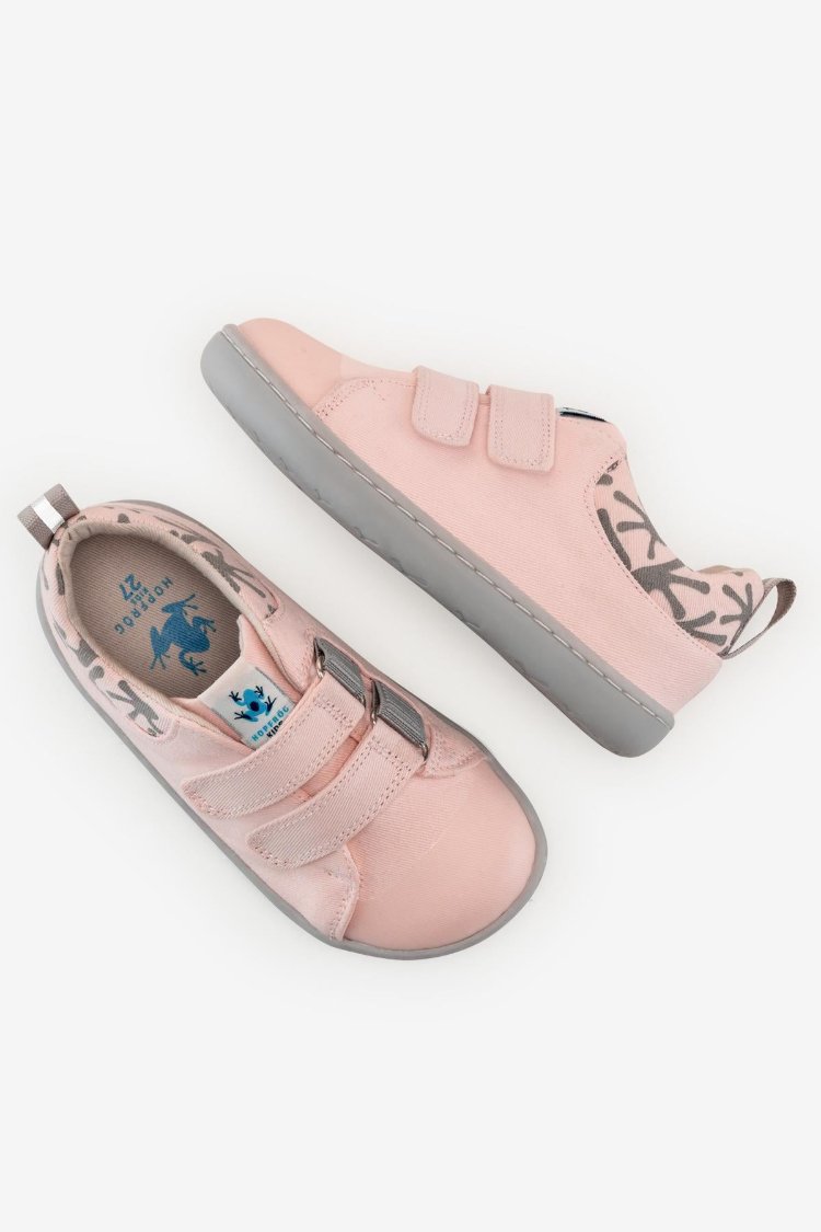 Hopfrög Smart Walker Canvas Play Toz Pembe Barefoot Çocuk Ayakkabı