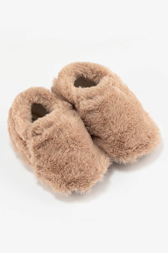 Hopfrög Furry Furry Bej Kürk Barefoot Patik (Hediye Seti)