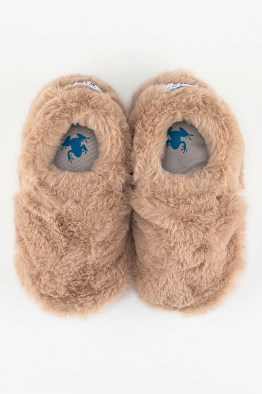 Hopfrög Furry Furry Bej Kürk Barefoot Patik (Hediye Seti)