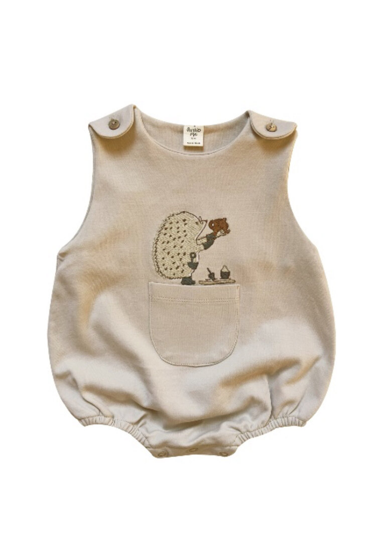Auntie me Organik Pamuk Hedgehog Balon Tulum