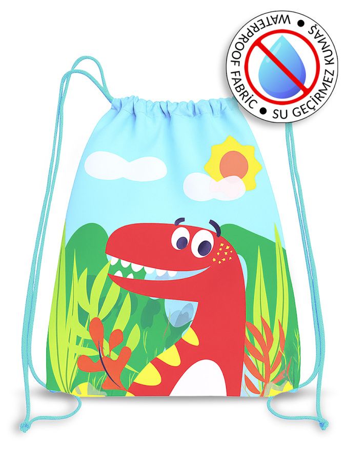 Denokids Dinazor Su Geçirmez Erkek Çocuk İpli Sırt - Plaj Çantası

