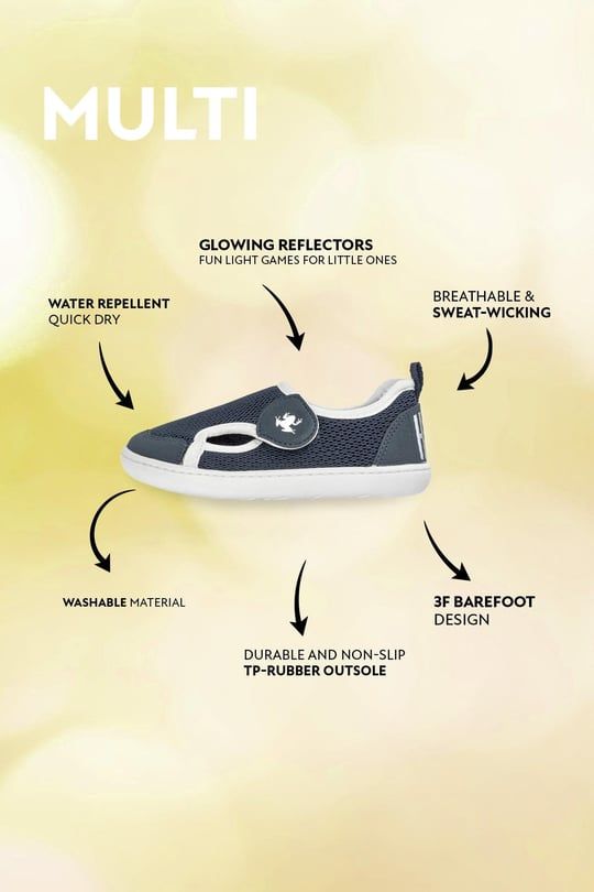 Hopfrög Multi Lacivert Mix Barefoot Çocuk Ayakkabı