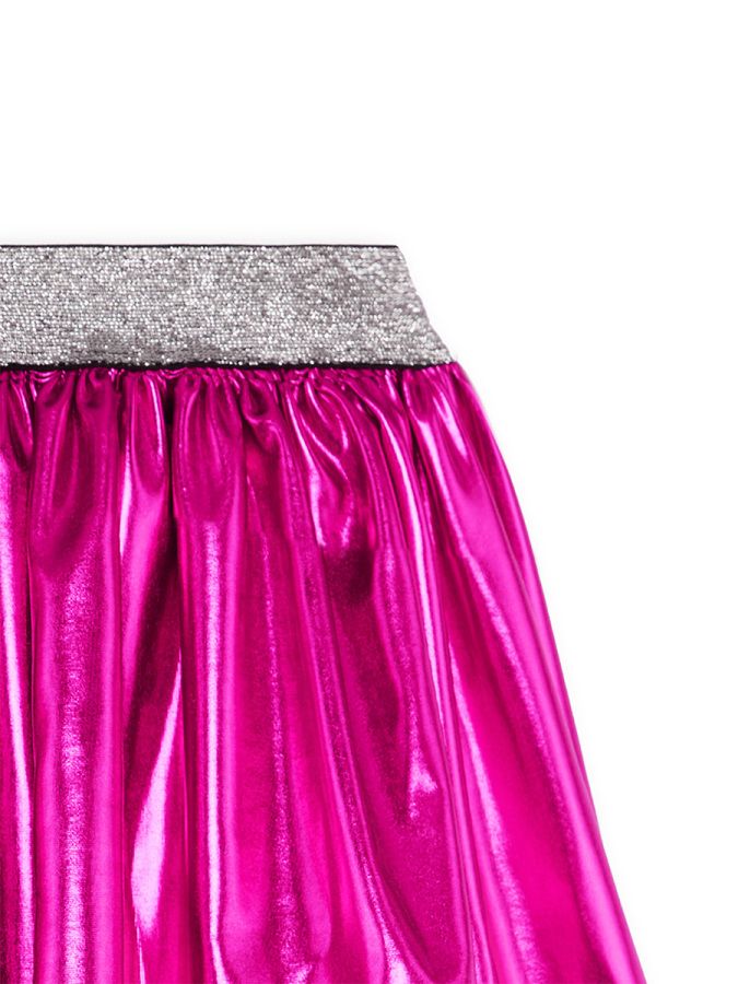 Denokids Kız Çocuk Koyu Pembe Metalik Parlak Etek