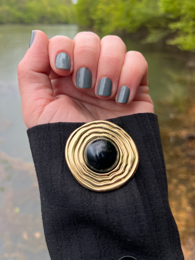 Onyx Spiral Kol Düğmesi & Broş