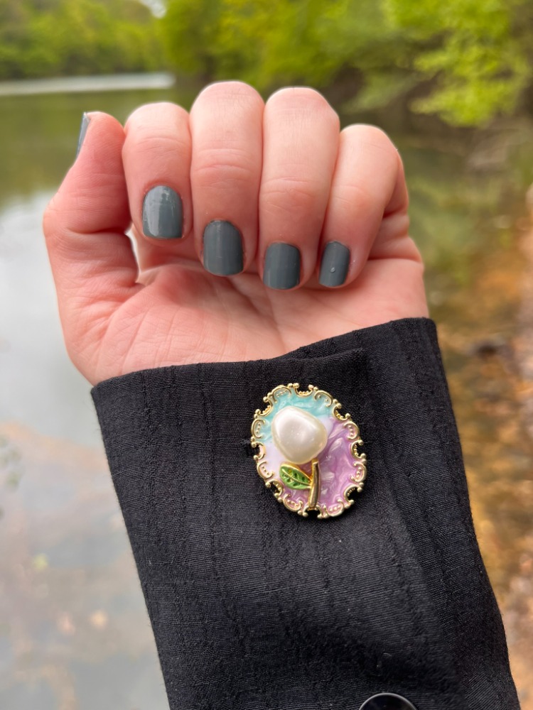 Pastel Bloom Kol Düğmesi & Broş