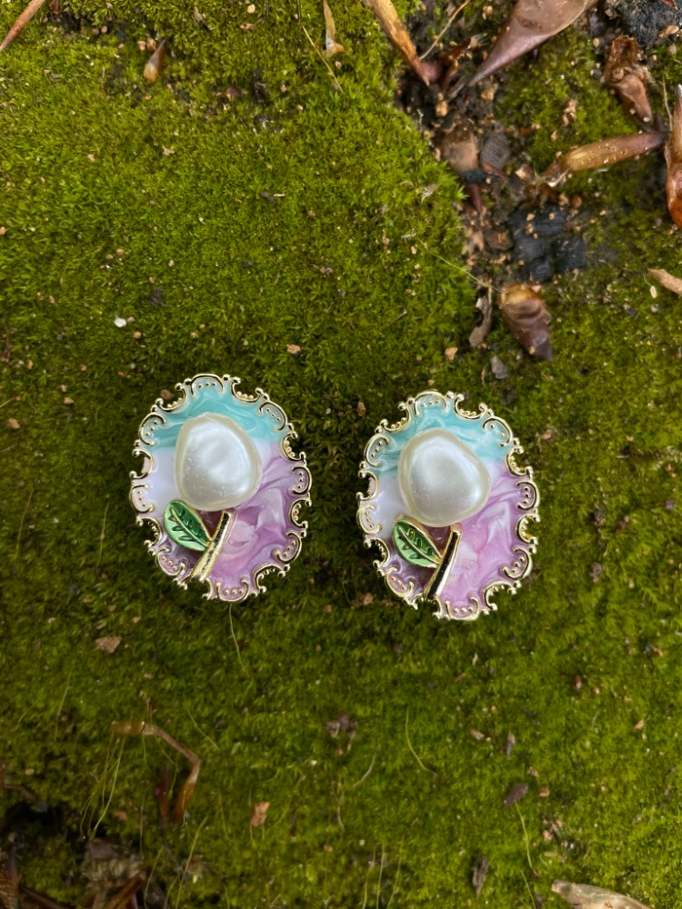 Pastel Bloom Kol Düğmesi & Broş