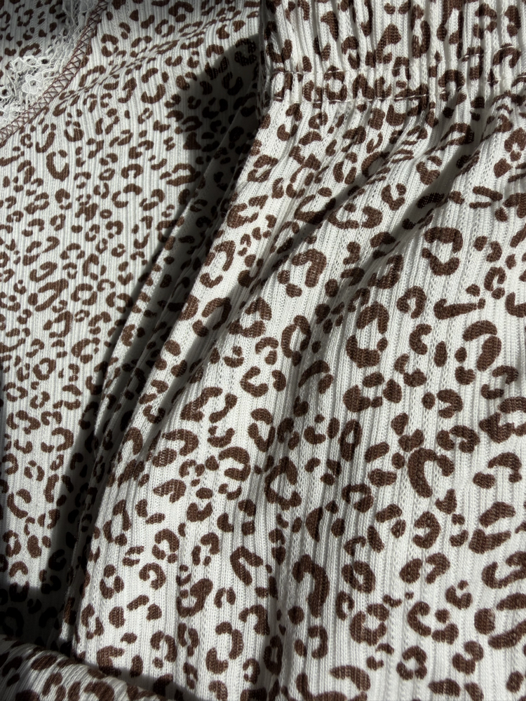 Leoparlı Dantel Sexy Takım