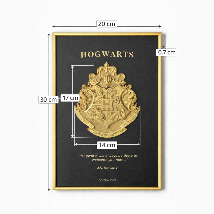Hogwarts Altın Kabartma Dekoratif Tablo – 