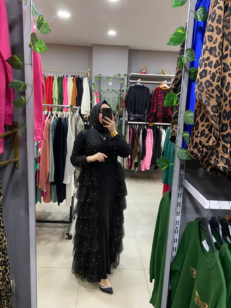 KADIN İNCİLİ ABAYA TAKIM