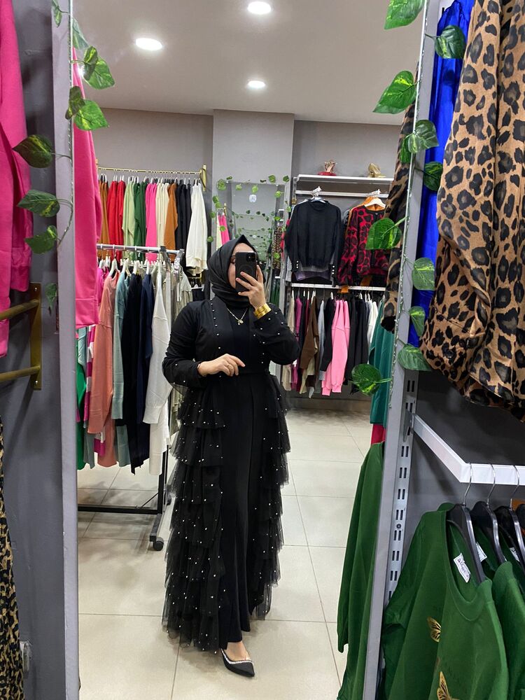 KADIN İNCİLİ ABAYA TAKIM