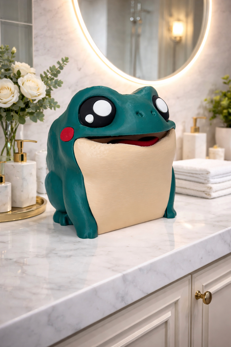 Kurbağa tuvalet kağıtlığı