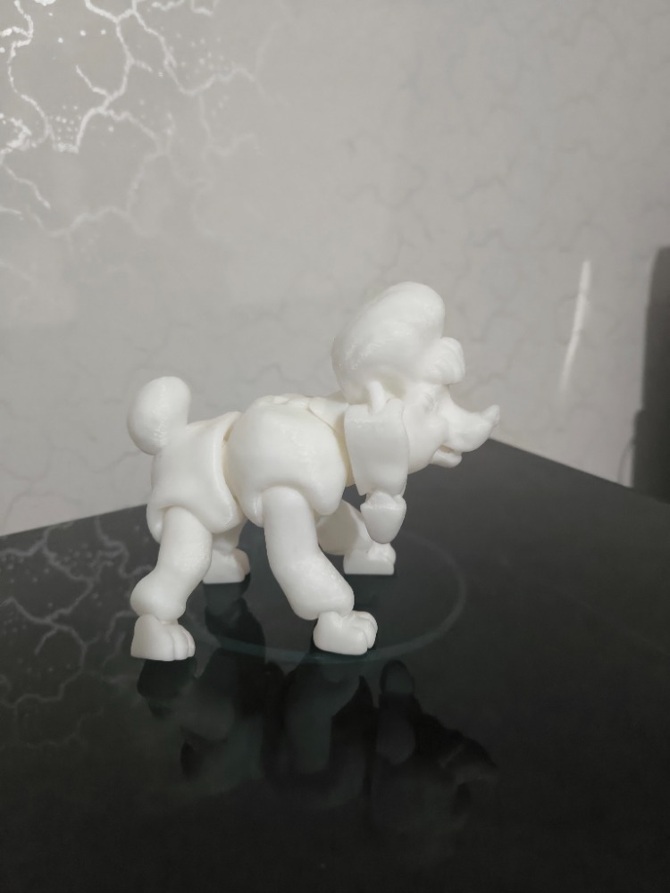 Hareketli Poodle Köpek Figürü - Eklemli Masaüstü Aksesuarı