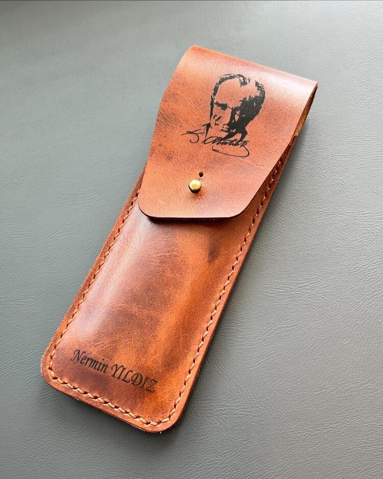 Kişiye Özel Logo El Yapımı Deri Kalemlik