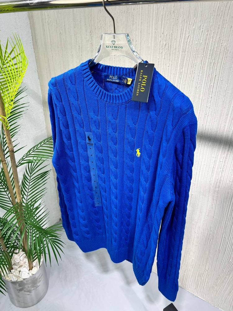 Polo Ralph Lauren %100 Pamuk Saç Örgü Triko Kazak – Avrupa Kalıp, Nakış Logo, Premium 