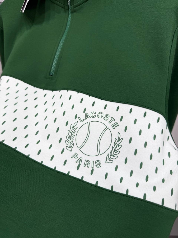 Lacoste Paris Serisi Yarım Fermuarlı Likralı Pamuk Sweatshirt