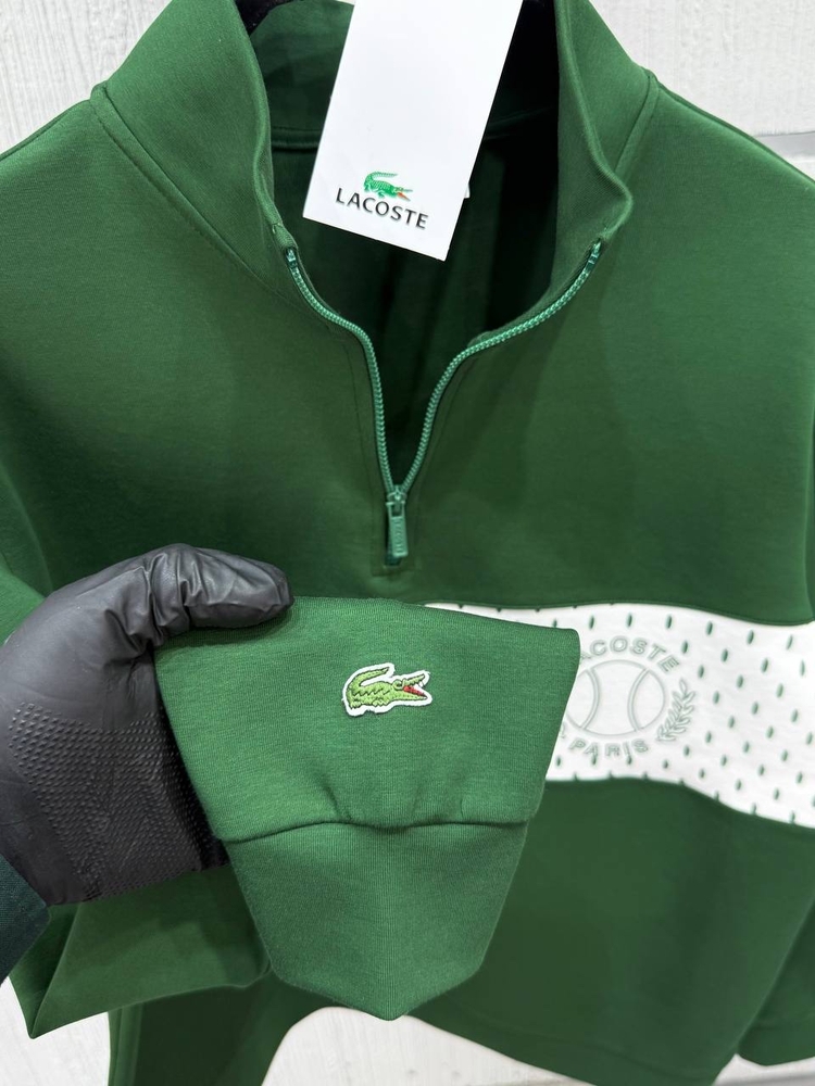 Lacoste Paris Serisi Yarım Fermuarlı Likralı Pamuk Sweatshirt