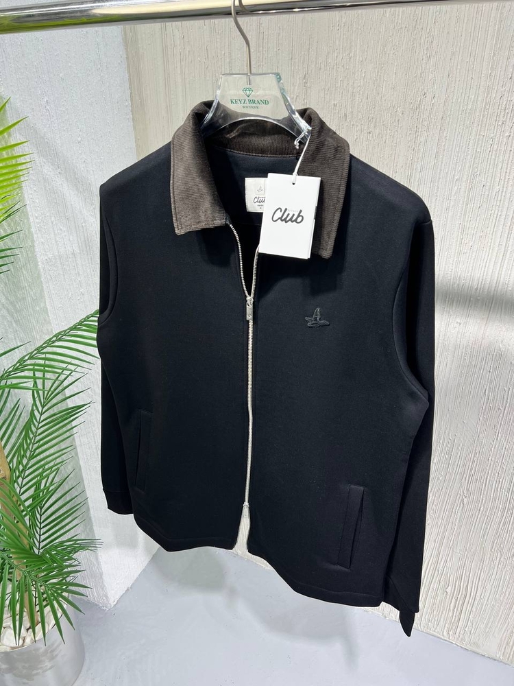 Beymen %100 İthal Pamuk Çift Fermuarlı Kadife Yakalı Comfort Hırka