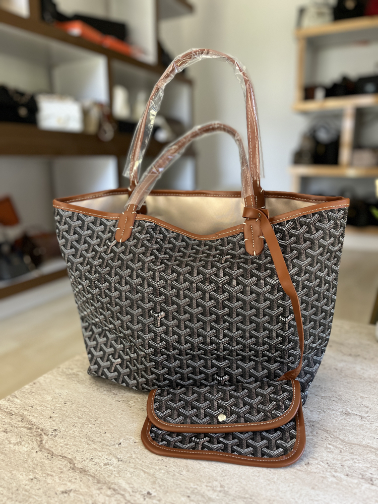 GOYARD VIP ORTA BOY / SİYAH & KAHVE