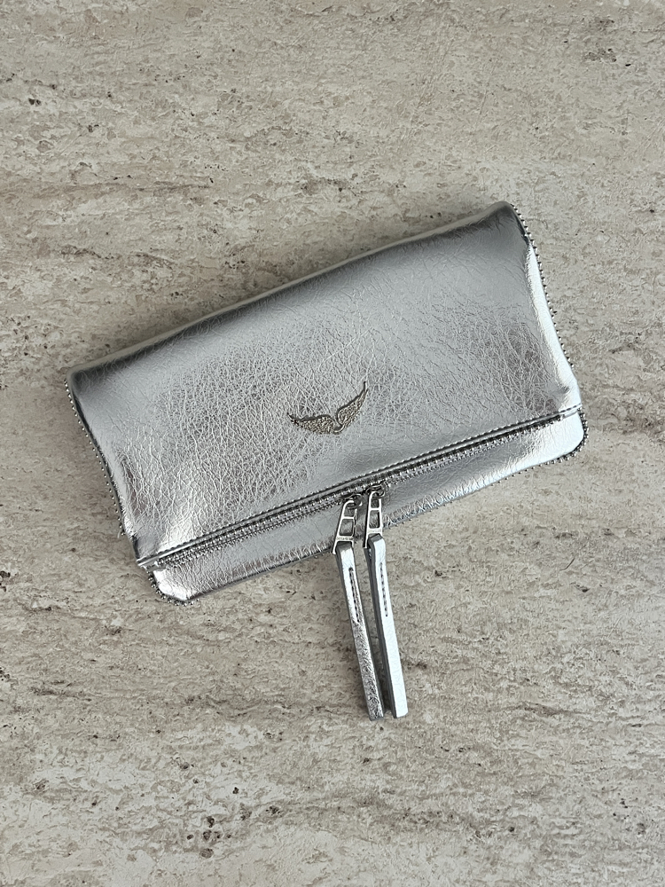 ZADİG VOLTAİRE VIP POUCH SILVER/GİZLİ MIKNATIS