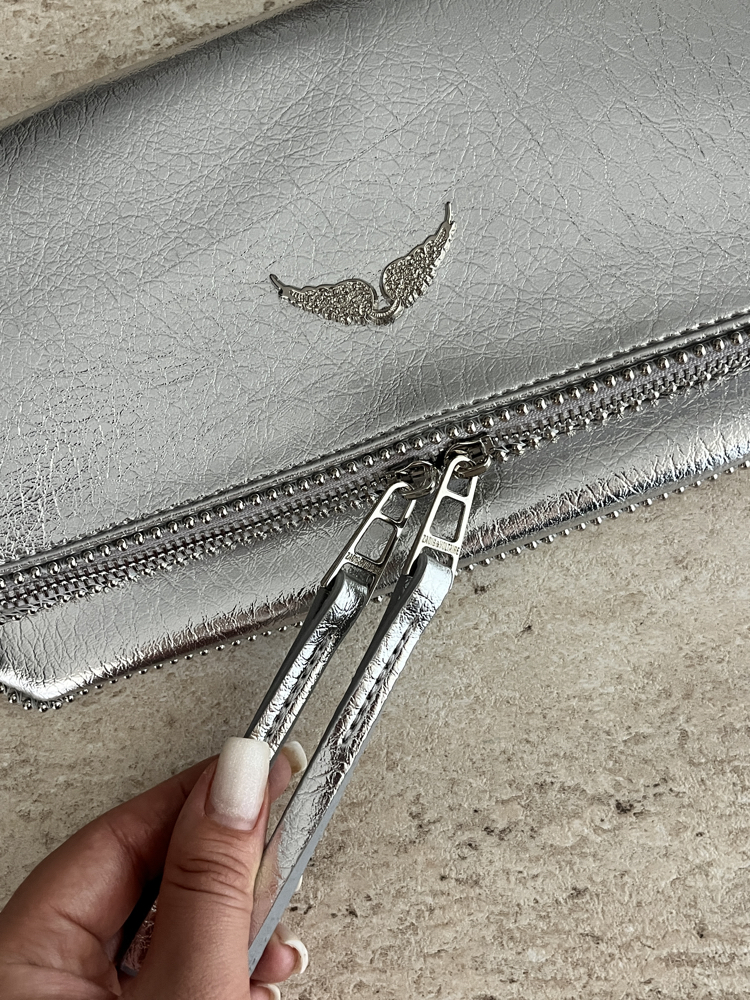 ZADİG VOLTAİRE VIP POUCH SILVER/GİZLİ MIKNATIS