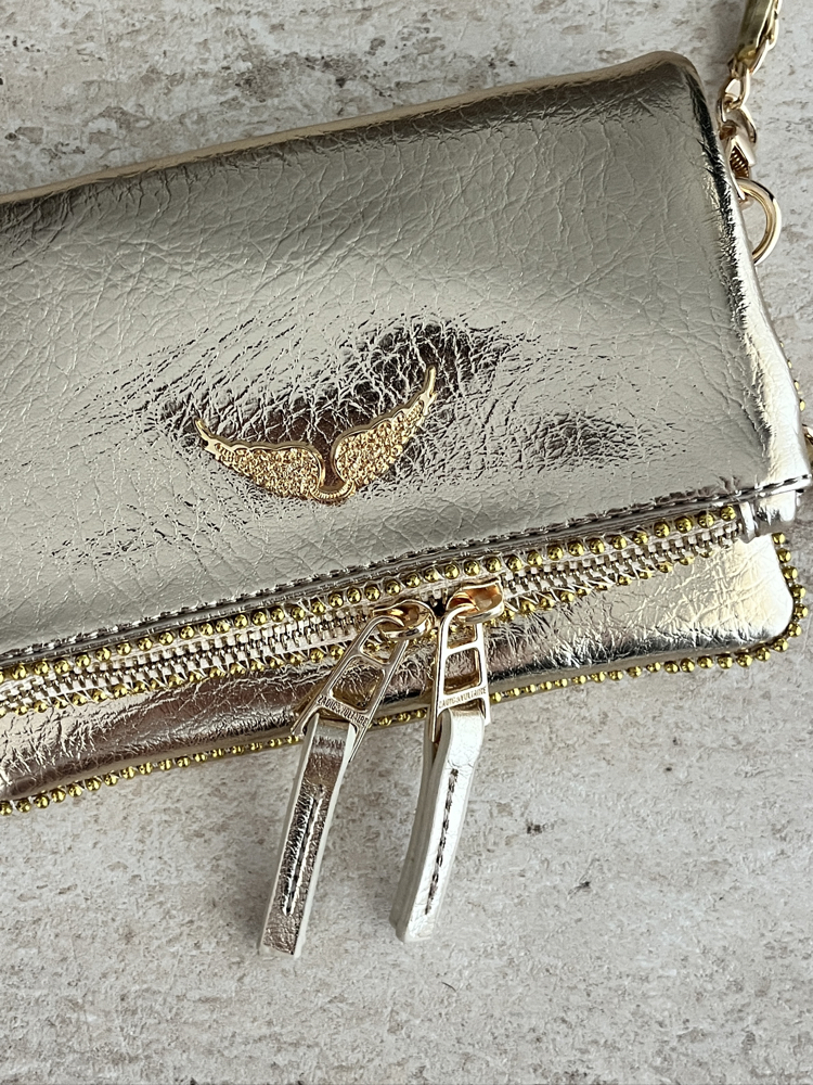 ZADİG VOLTAIRE VIP MINI POUCH GOLD/GİZLİ MIKNATIS