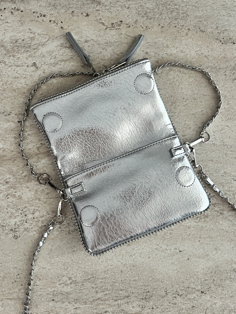 ZADİG VOLTAIRE VIP MINI POUCH SILVER/GİZLİ MIKNATIS