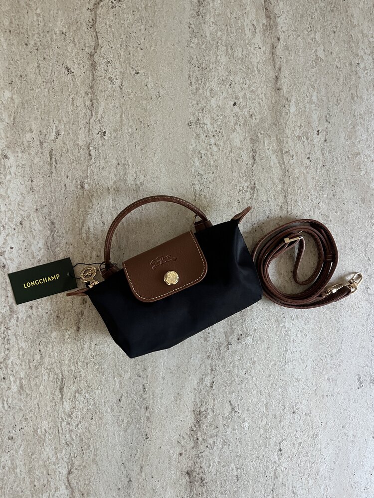 Longchamp Xs Siyah Deri Askı+kayış ile