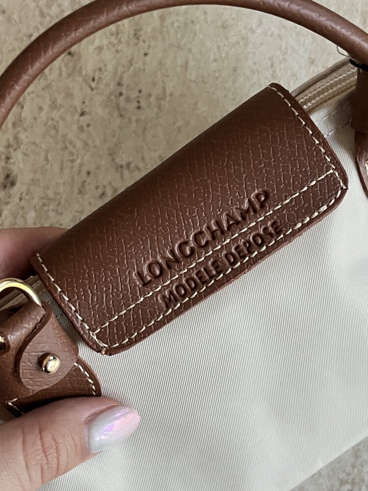 Longchamp Xs Krem Deri Askı+Kayış ile