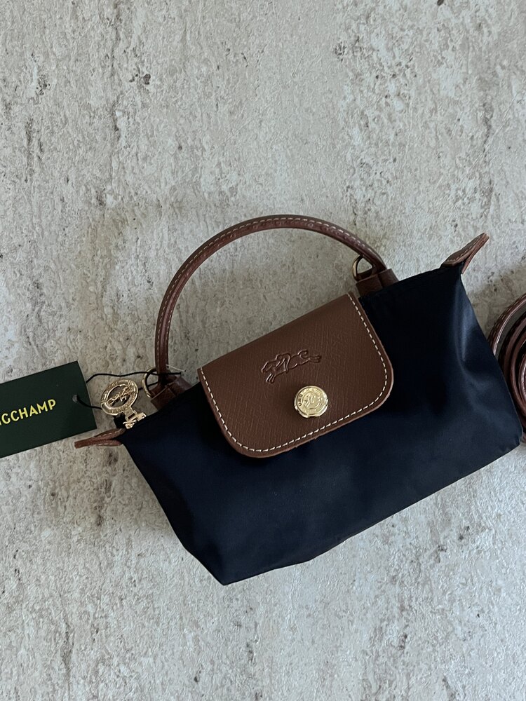 Longchamp Xs Siyah Deri Askı+kayış ile