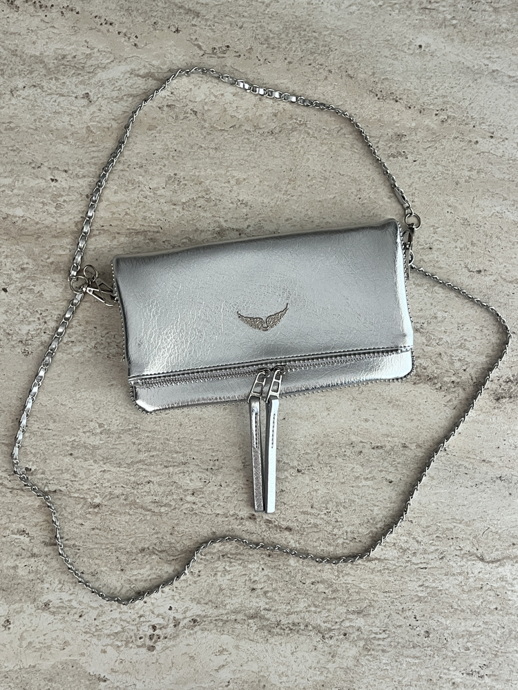 ZADİG VOLTAİRE VIP POUCH SILVER/GİZLİ MIKNATIS
