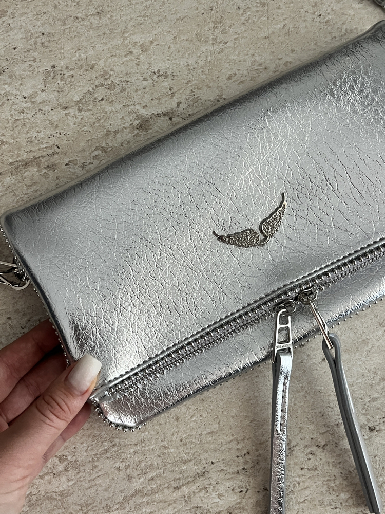 ZADİG VOLTAİRE VIP POUCH SILVER/GİZLİ MIKNATIS
