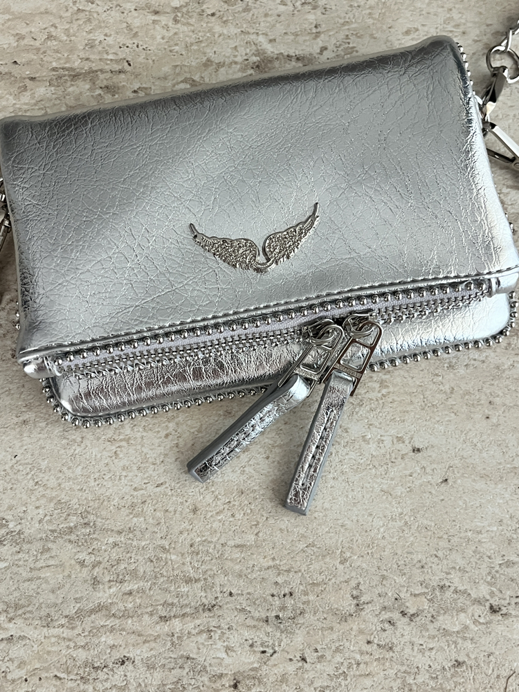 ZADİG VOLTAIRE VIP MINI POUCH SILVER/GİZLİ MIKNATIS