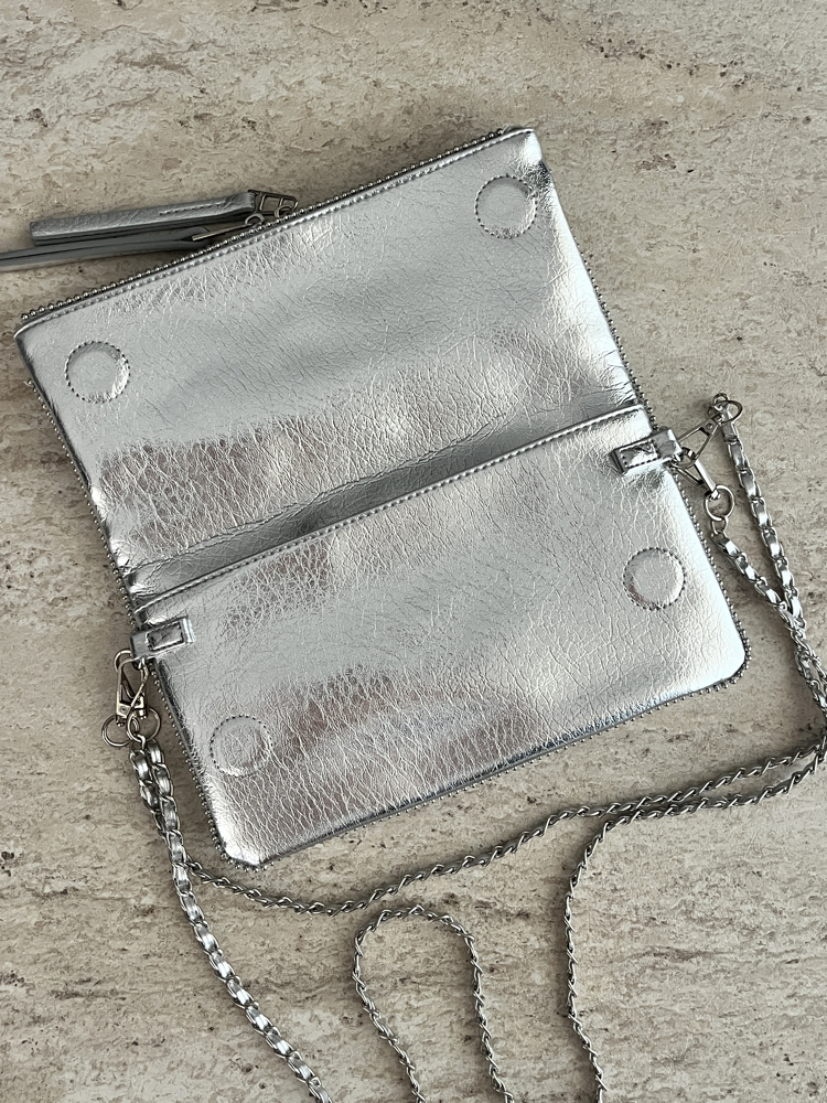 ZADİG VOLTAİRE VIP POUCH SILVER/GİZLİ MIKNATIS