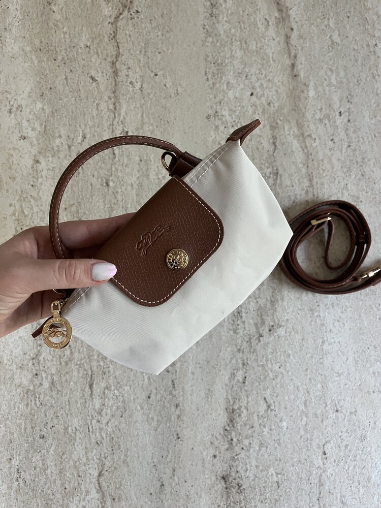 Longchamp Xs Krem Deri Askı+Kayış ile
