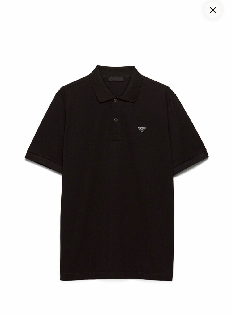 Prada Siyah Metal Arma Polo Yaka T-Shirt