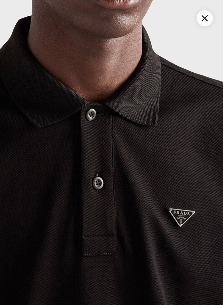 Prada Siyah Metal Arma Polo Yaka T-Shirt