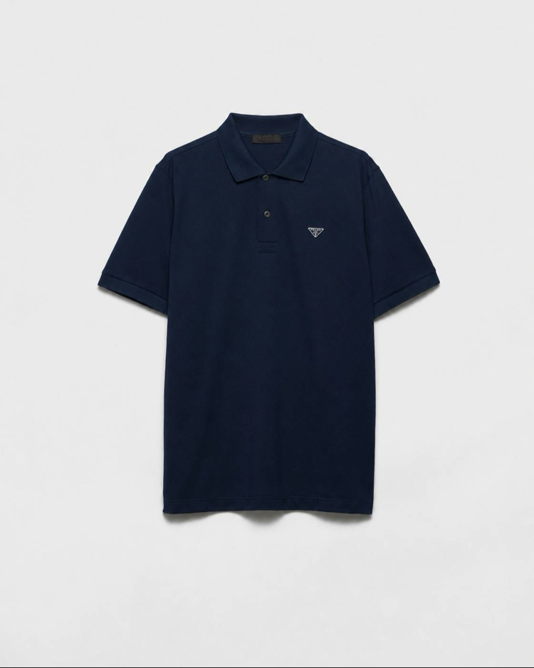 Prada Lacivert Metal Arma Polo Yaka T-Shirt