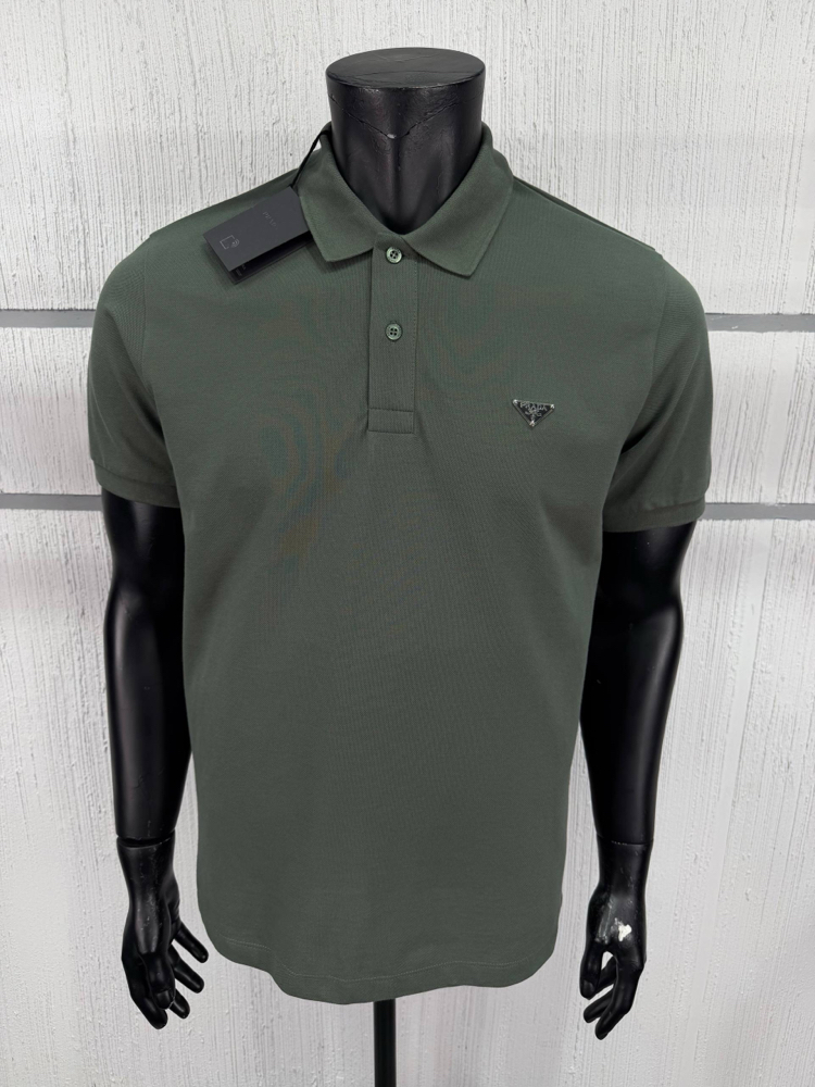 Prada Haki Metal Arma Polo Yaka T-Shirt