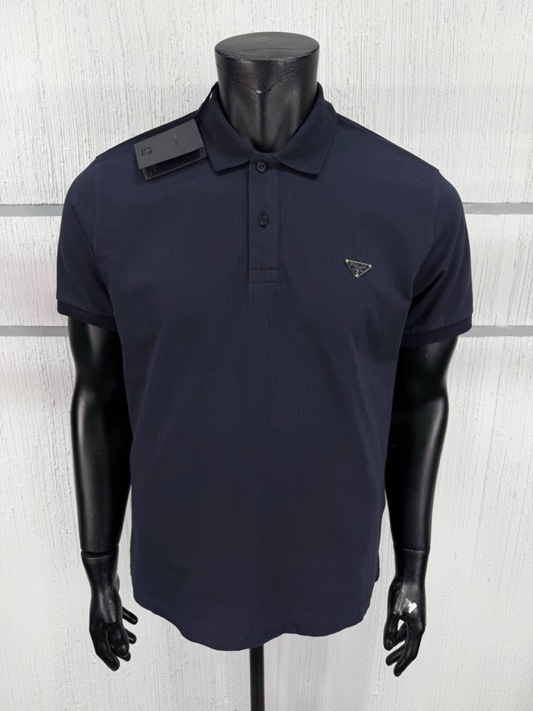 Prada Lacivert Metal Arma Polo Yaka T-Shirt