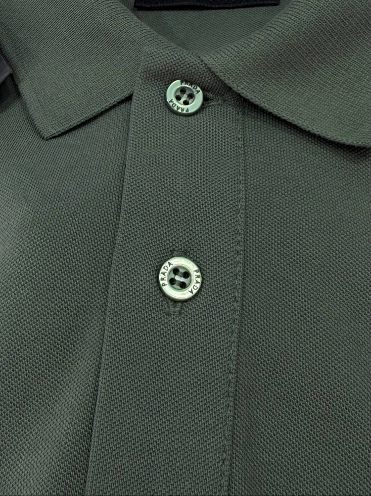 Prada Haki Metal Arma Polo Yaka T-Shirt