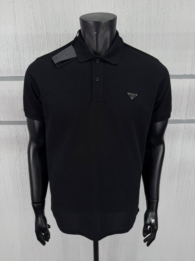 Prada Siyah Metal Arma Polo Yaka T-Shirt