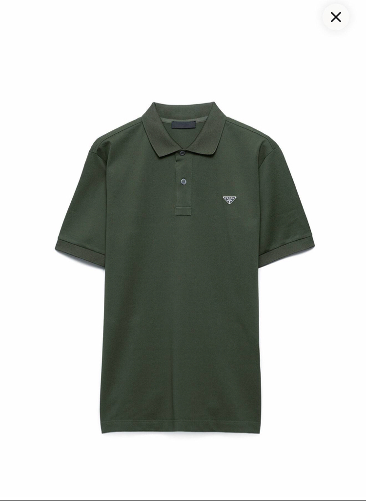 Prada Haki Metal Arma Polo Yaka T-Shirt