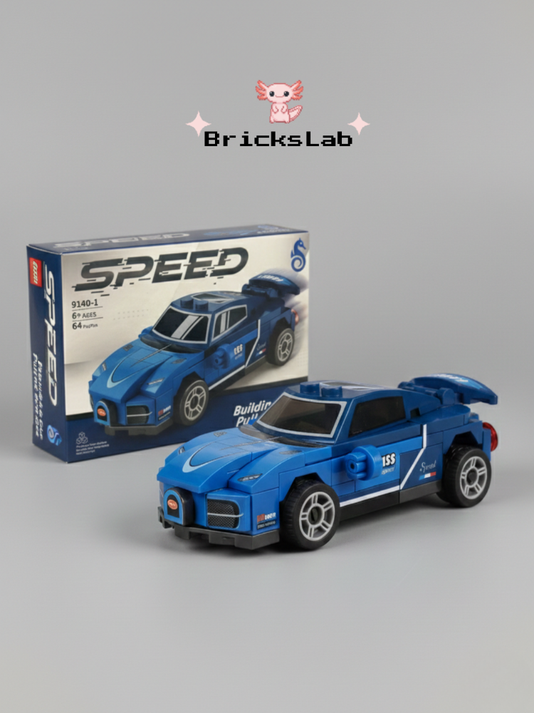 Mini Lego Çek-Bırak Spor Araba Yapım Seti (64 Parça)