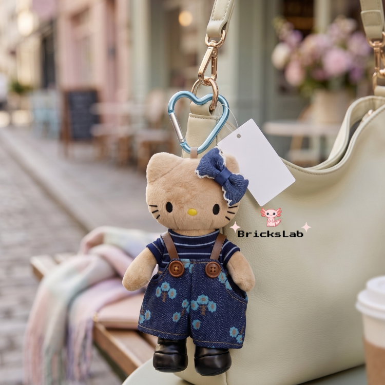 Hello Kitty Peluş Anahtarlık – Winter Denim