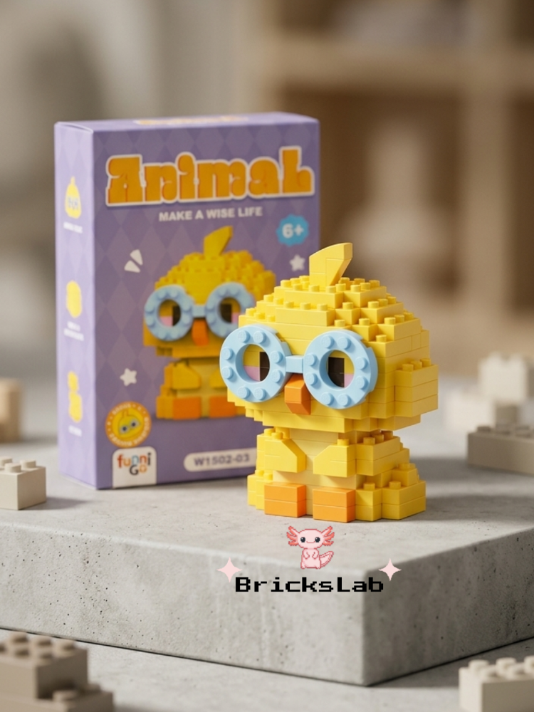 Sevimli Gözlüklü Civciv Bricks Yapım Seti