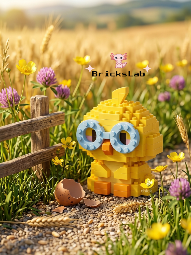 Sevimli Gözlüklü Civciv Bricks Yapım Seti