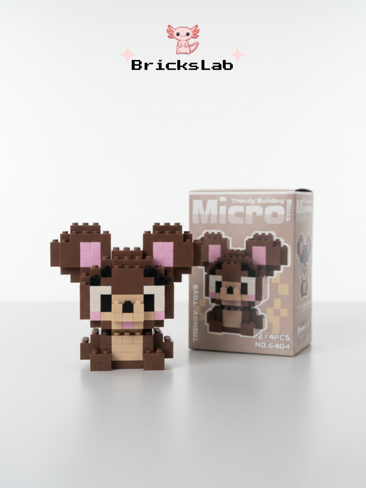 Mini Jerry Kahverengi Fare Micro Block 3D Puzzle Figür