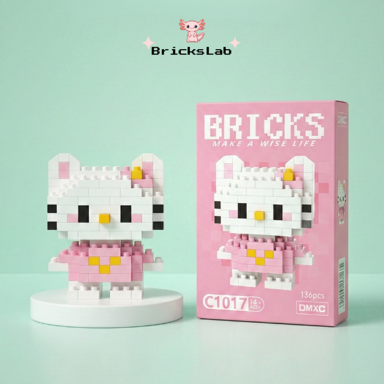 Hello Kitty Pembe Mini Bricks Figürü