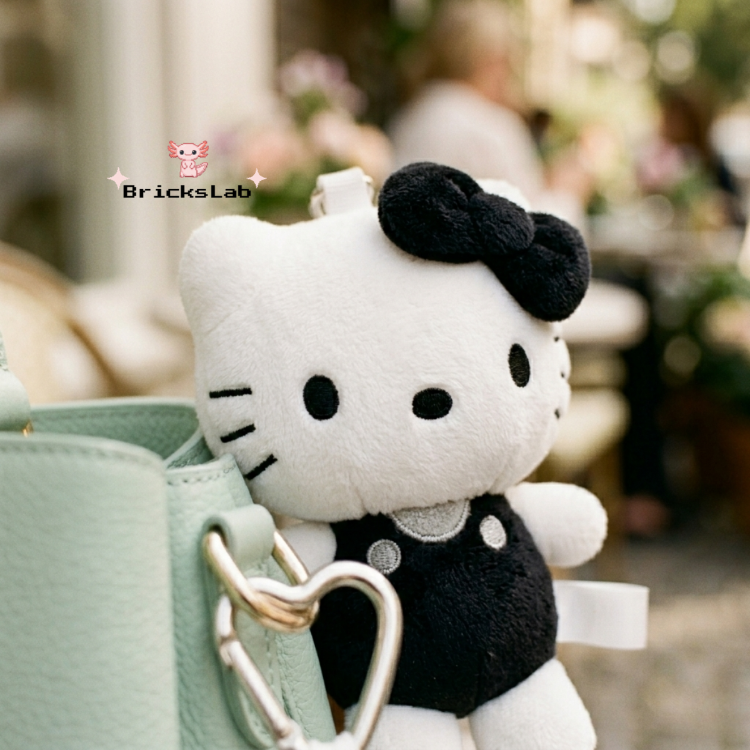 Hello Kitty Peluş Anahtarlık – Monochrome Kitty