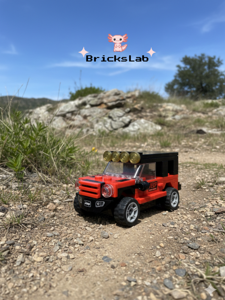 Mini Lego Çek-Bırak Off-Road Jeep Yapım Seti Kırmızı